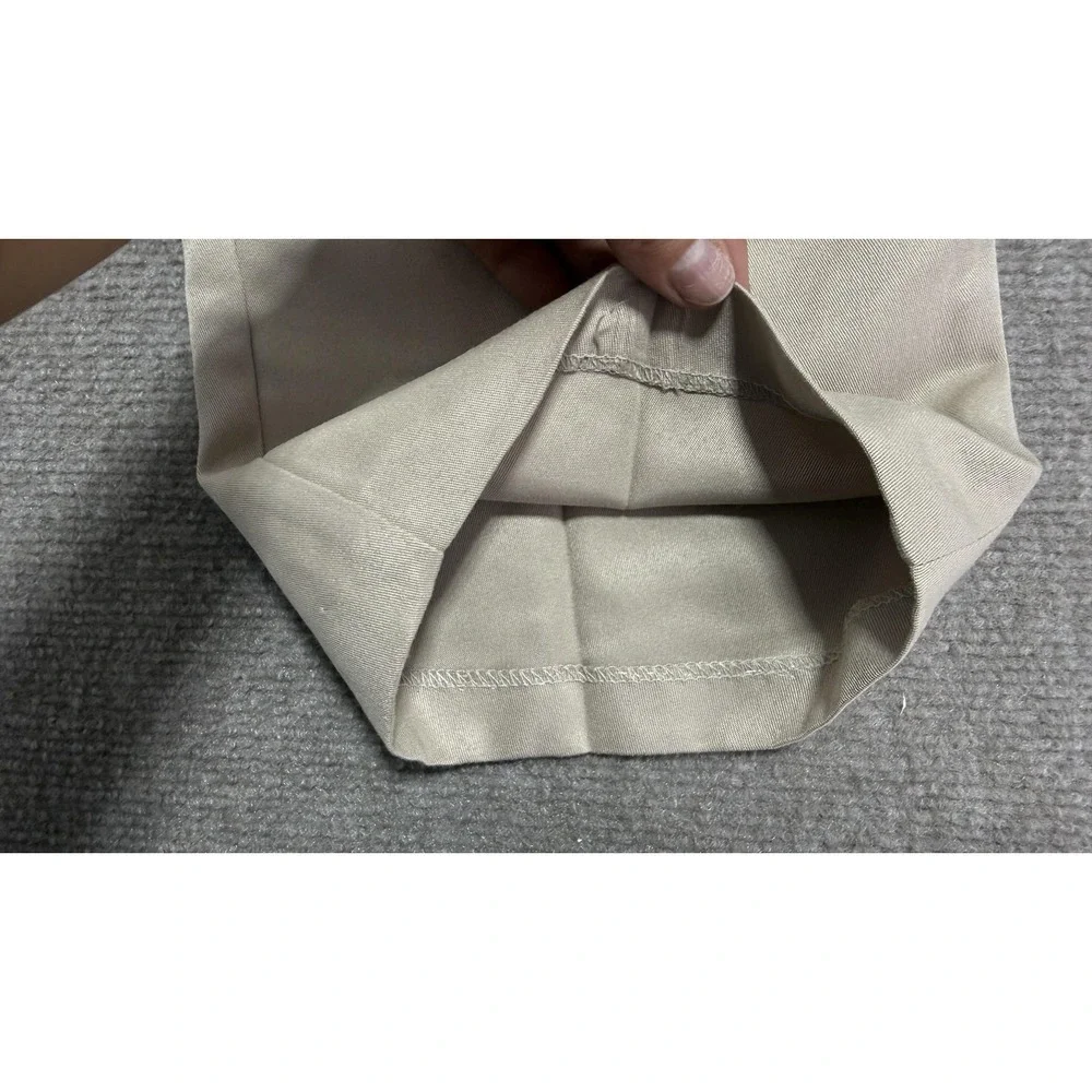 FOR YOUR ONE Pants Mens 35x32 Beige Loose Dress Straight Leg Pleated‎ Casual